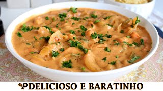 ESTROGONOFE VEGETARIANO BARATINHO  RECEITAS QUE AMO [upl. by Eiramanna]