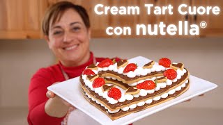 CREAM TART CUORE CON NUTELLA® Ricetta Facile  Fatto in Casa da Benedetta [upl. by Dorisa]