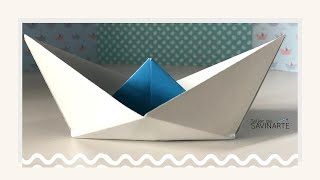 Cómo hacer un BARCO de papel  Origami Boat that floats  Tutorial [upl. by Happ]