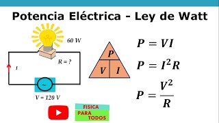 Potencia Eléctrica  Ley de Watt [upl. by Yhtak]