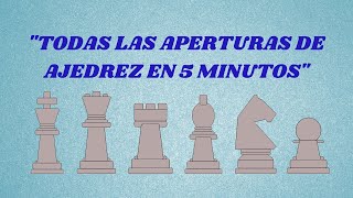 TODAS LAS APERTURAS DE AJEDREZ EN 5 MINUTOS [upl. by Gregorio]