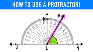 HOW TO USE A PROTRACTOR TO MEASURE ANGLES [upl. by Laerdna634]