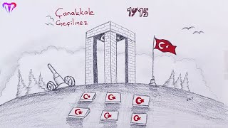 ÇANAKKALE ŞEHİTLER ANITI ÇİZİMİ ANIT RESİMLERİ [upl. by Nylynnej]