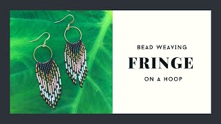 A HowTo Bead Weaving Fringe onto a Hoop [upl. by Geddes482]