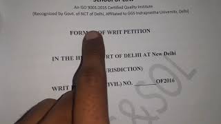 FORMAT OF WRIT PETITION under Article 226of constitution of India DraftingLaw DragtingWrits [upl. by Retnyw]