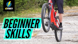 Basic E Bike Skills For Beginners  E Mountain Bike Skills [upl. by Noyerb302]