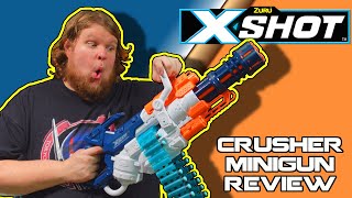 THE BEST  NERF  MINIGUN YET XShot Crusher Blaster Review [upl. by Niehaus]