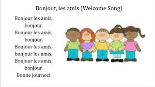 The Welcome Song in French  Bonjour les amis  French Kinder TV [upl. by Juliette]