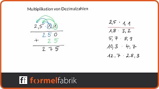 Schriftliche Multiplikation von Dezimalzahlen Kommazahlen – Trainingsvideo [upl. by Andromache]