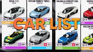 FORZA HORIZON 5  Full Car List [upl. by Accemahs]