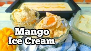 Easy Homemade Mango Ice Cream 3Ingredients Only [upl. by Aielam]