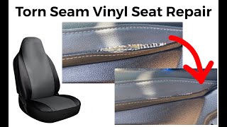 DIY Vinyl Vehicle Seat Repair Torn on a Seam [upl. by Drhacir]