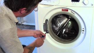 How to replace a washing machine door hinge Indesit [upl. by Tiler224]