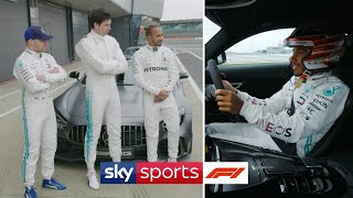 Toto Wolff takes on Lewis Hamilton and Valtteri Bottas in a race around Silverstone  Sky F1 [upl. by Masha52]