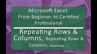 Repeating Rows and Columns 0906  Microsoft Excel From Beginner to Certified Professional [upl. by Brigitta421]