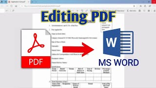 How to Edit PDF File in MS Word  Convert PDF to Word [upl. by Kayle]