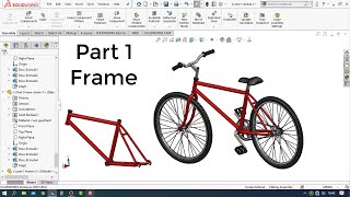 Solidworks Tutorial  How to Make a Bicycle Design Part 1  Frame [upl. by Aindrea]