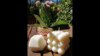 Como hacer velas de cubo de burbuja artesanal con cera de soja  soya BUBBLE CANDLE [upl. by Alikat]