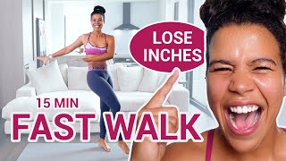 FAST Walking in 15 minutes  Fat Burning Walk at Home [upl. by Aiuqet]