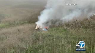 New video shows wreckage from helicopter crash that killed Kobe Bryant 8 others  ABC7 [upl. by Aro]