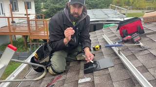 Solar Asphalt Roof Flashing  No Leaks [upl. by Llerrom]