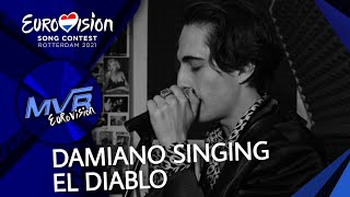 Eurovision 2021 Damiano from Måneskin Italy sings Elena Tsagrinous El Diablo [upl. by Ramsay]