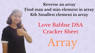 Kth Smallest Element in an array  Array  Love Babbar DSA Sheet [upl. by Atilam]