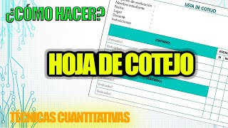 LA HOJA DE COTEJO TÉCNICAS CUANTITATIVAS [upl. by Iatnohs280]