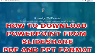 How to download ppt from Slideshare [upl. by Rothstein863]