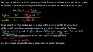 Exemple concret de lavantage comparatif [upl. by Maiga]