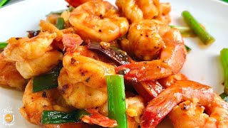 Asian Chilli Garlic Prawns Recipe [upl. by Adnole]