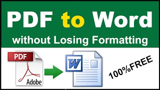 How to Convert PDF to Word  Pdf to Word without Losing Formatting [upl. by Joliet]