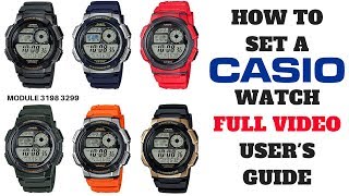 HOW TO SET A CASIO WATCH FULL VIDEO USERS GUIDE [upl. by Haldi290]