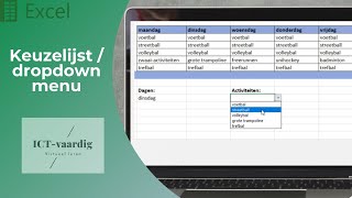 Excel  Keuzelijst dropdown menu [upl. by Iras]