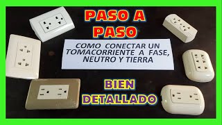 Cómo INSTALAR un TOMACORRIENTE a fase neutro y tierra TUTORIAL [upl. by Nahs195]