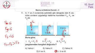 10Sınıf MEB Fizik Kazanım Kavrama Testi10 Basınç ve Kaldırma Kuvveti4 20192020 [upl. by Arvo]