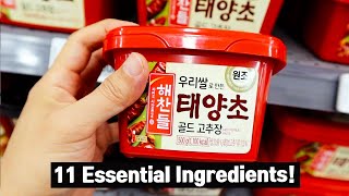 11 Essential Ingredients for Korean Food Korean Grocery Shopping Guide [upl. by Ahselef]