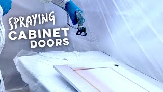 Spraying Doors Graco FinishPro [upl. by Aveer]