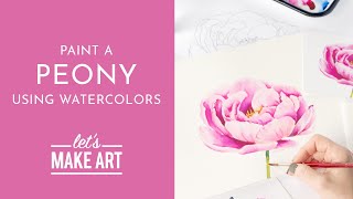 Lets Paint a Peony  Watercolor Tutorial with Sarah Cray [upl. by Drallim909]