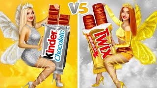 GOLD Food VS SILVER Food Challenge 24 Hours Eating Snacks of One Color Taste Test by RATATA BOOM [upl. by Anselm]