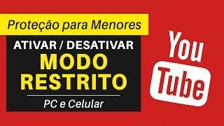 Como Ativar e Desativar MODO RESTRITO do YouTube  Proteção para Menores [upl. by Adelice]