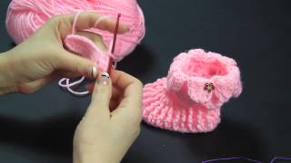 Scarpette Baby passo a passo ad uncinetto  parte 1   Video Tutorial [upl. by Naxela]