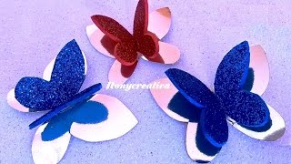 Cómo hacer mariposas doble ideales para decorar  DIY butterflies  decoration and ornament [upl. by Eerat357]