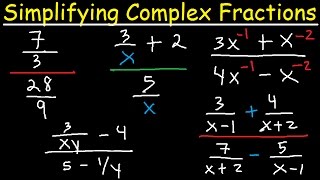 Algebra  Simplifying Complex Fractions [upl. by Audres777]