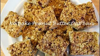 No Bake Peanut Butter Oat Bars Recipe [upl. by Birmingham]