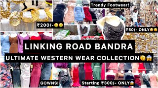 लिंकिंग रोड मार्केट  LINKING ROAD MARKET I Cheapest Western Wear l Gowns Korean Dresses Jewellery [upl. by Rotman]