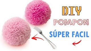 COMO HACER UN POMPON DE LANA CON UN TENEDOR [upl. by Alue]