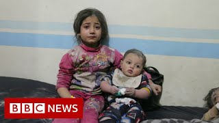 Syria war Hundreds of thousands flee as airstrikes continue  BBC News [upl. by Asilet]