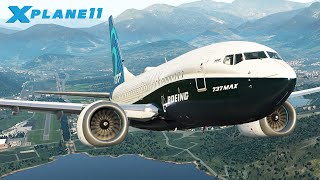 XPlane 11  Boeing 737 MAX  Cold Start amp Takeoff From Lugano Airport [upl. by Sal]