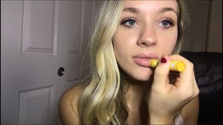 ASMR APPLYING LIPGLOSS W MOUTH SOUNDS [upl. by Enelym]